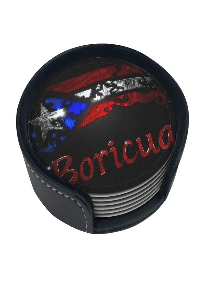AIMASTZ Puerto Rico Drinks Coasters With Holder, Suitable For Kinds Of Cups, Set Of 6 - Image 1